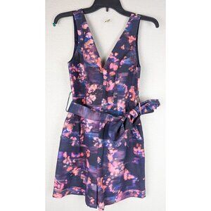 Alannah Hill Floral Playsuit Romper Shorts Size 8 Cotton & Silk blend, Lined